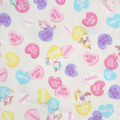 Oxford - Unicorn Heart fabric Milky - FO:REST Fabric 布恩堂Liberty fabrictana lawnjapanese fabricykk zipper