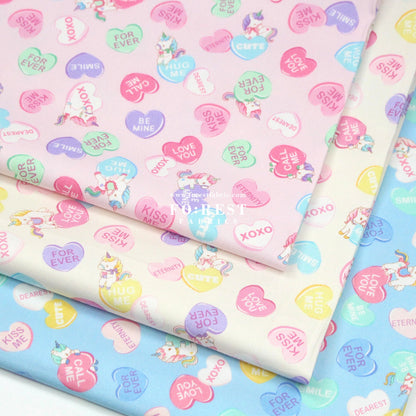 Oxford - Unicorn Heart fabric Pink - FO:REST Fabric 布恩堂Liberty fabrictana lawnjapanese fabricykk zipper