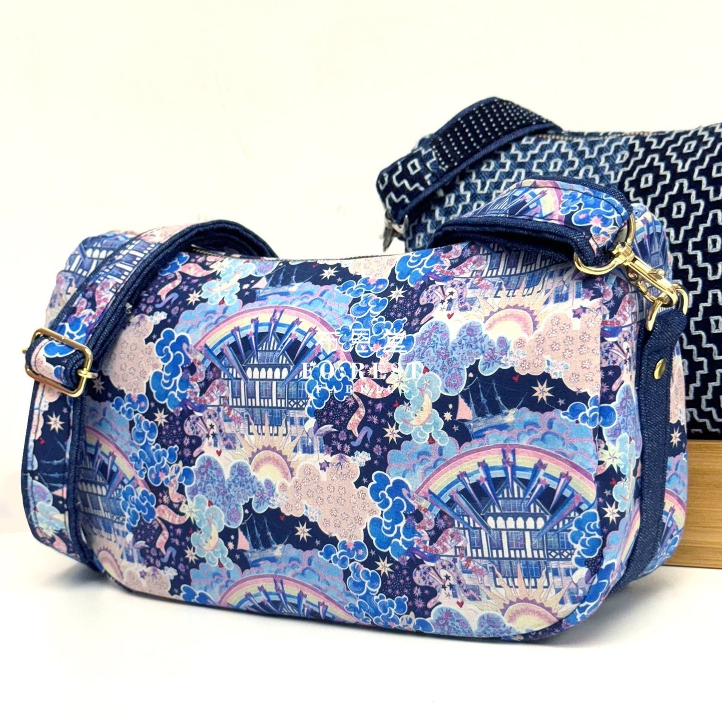 Paper Pattern shoulder Bag單肩包 - FO:REST Fabric 布恩堂Liberty fabrictana lawnjapanese fabricykk zipper