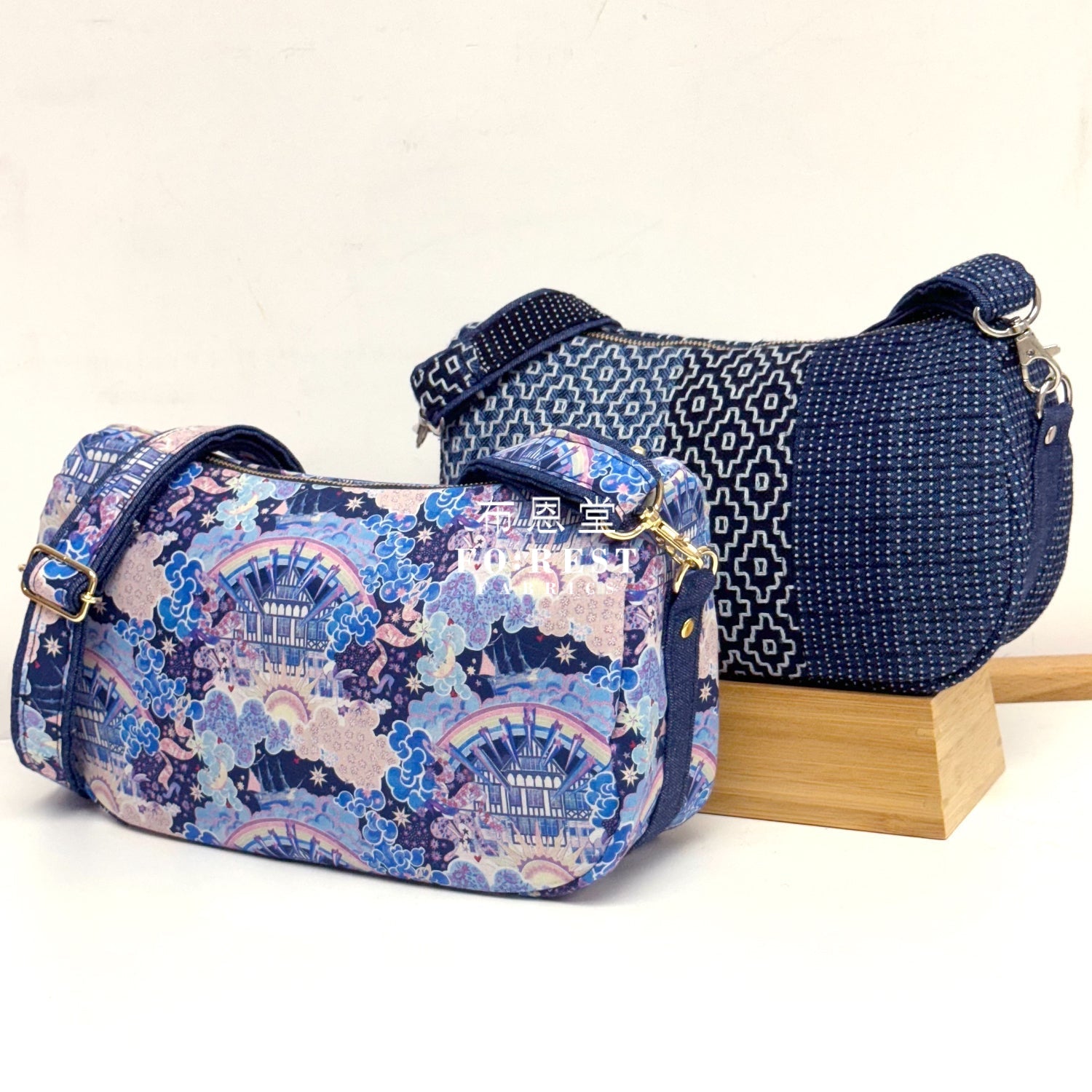 Paper Pattern shoulder Bag單肩包 - FO:REST Fabric 布恩堂Liberty fabrictana lawnjapanese fabricykk zipper
