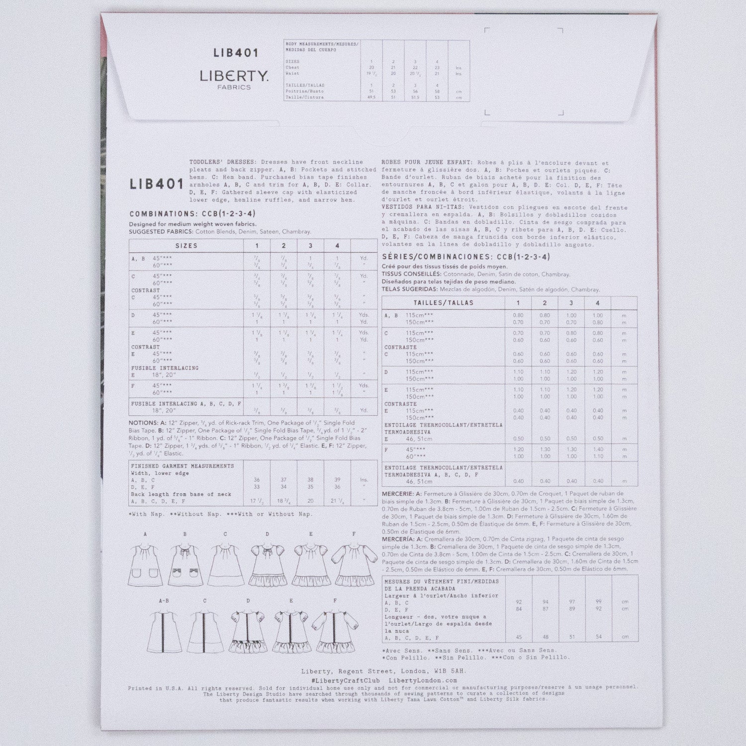 Penny Collar Dress Kids Set - Liberty Paper pattern - FO:REST Fabric 布恩堂Liberty fabrictana lawnjapanese fabricykk zipper