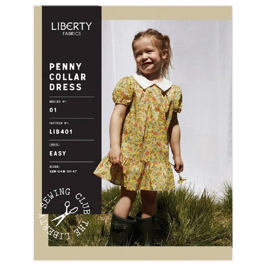 Penny Collar Dress Kids Set - Liberty Paper pattern - FO:REST Fabric 布恩堂Liberty fabrictana lawnjapanese fabricykk zipper