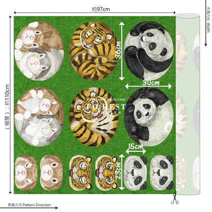 Pre - cut cotton - Home Deco animal fabric - FO:REST Fabric 布恩堂Liberty fabrictana lawnjapanese fabricykk zipper