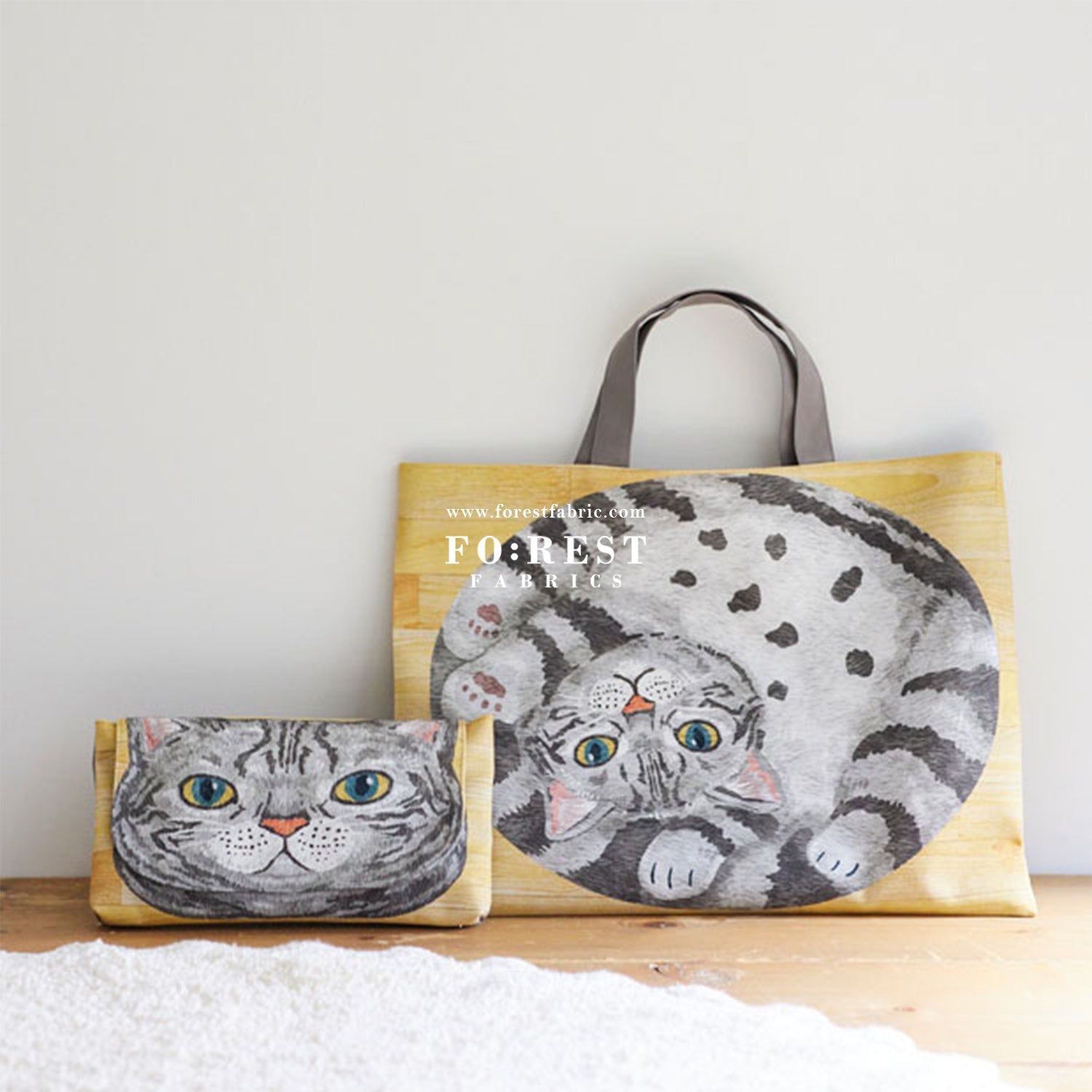 Pre - cut cotton - Home Deco cats fabric - FO:REST Fabric 布恩堂Liberty fabrictana lawnjapanese fabricykk zipper