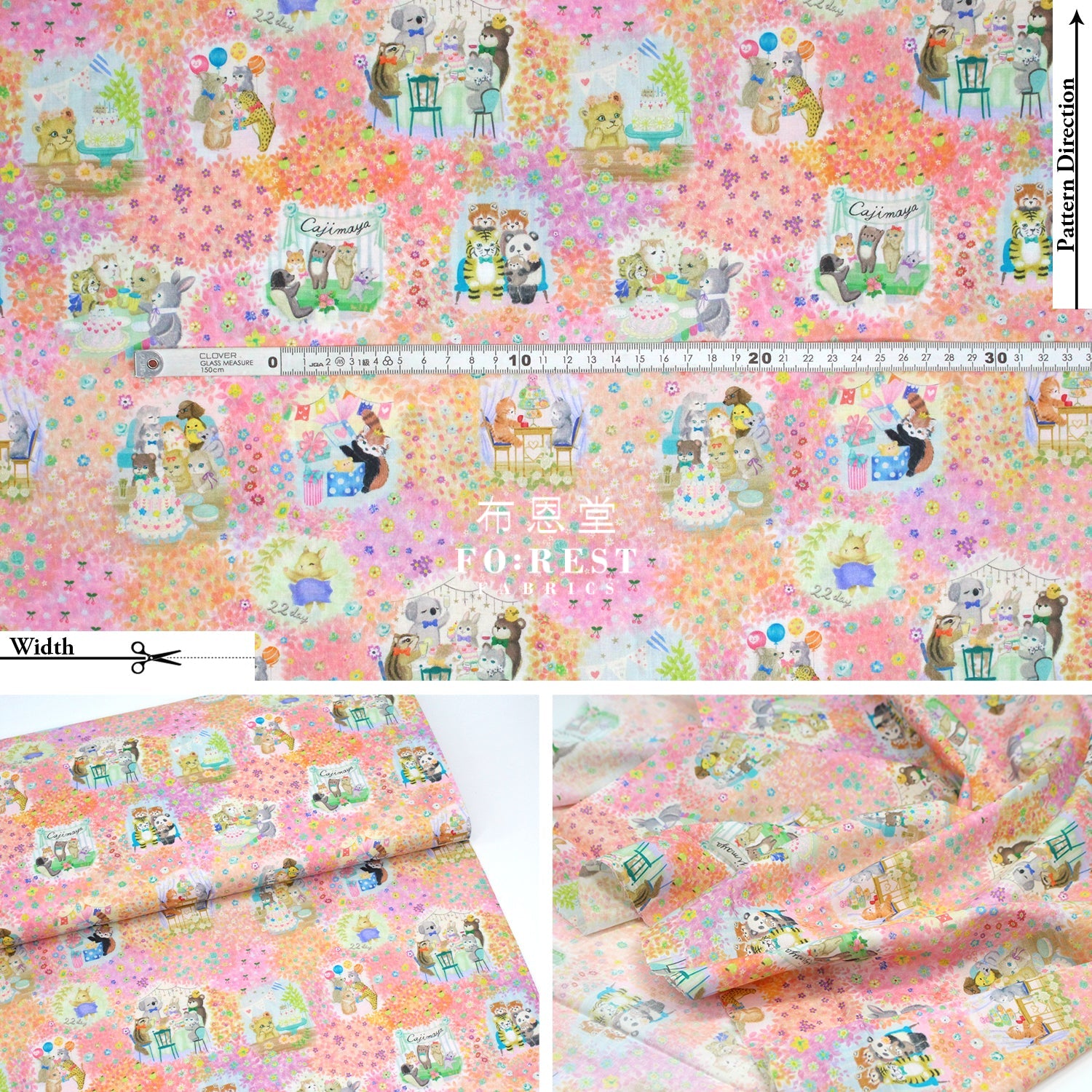 Pre Order Cotton - Mercine Birhtday Party Fabric B Lawn