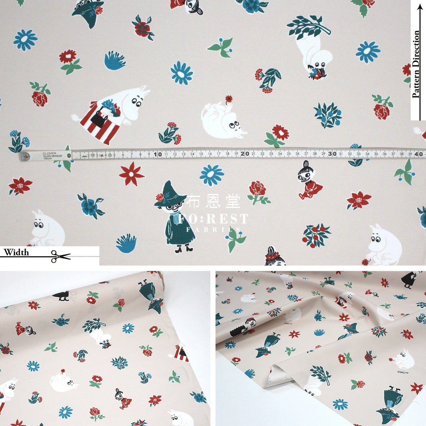 Quick Dry Polystser - Moomin 速乾 (member) - FO:REST Fabric 布恩堂Liberty fabrictana lawnjapanese fabricykk zipper