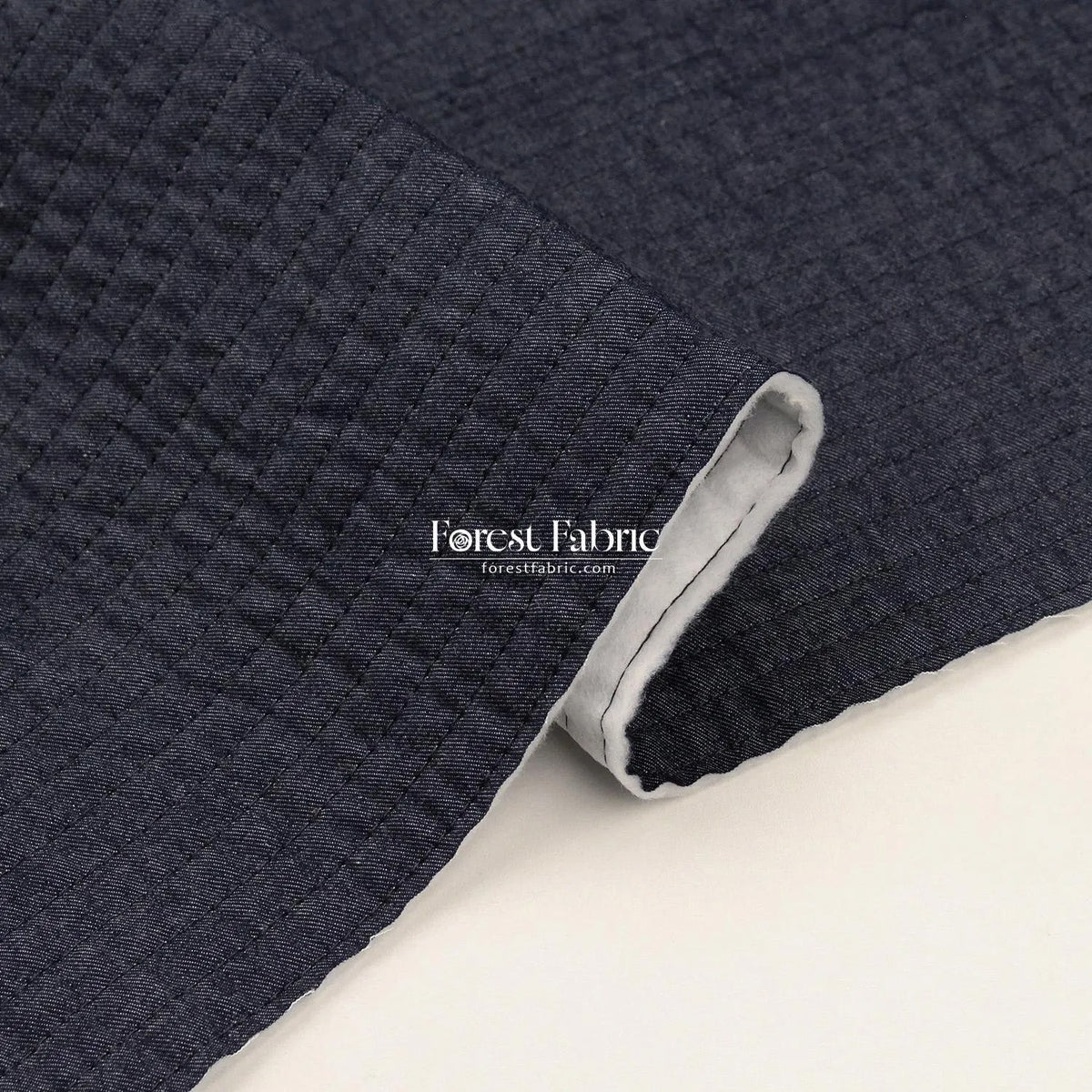 Quilted 5oz Denim fabric - solid Bespoke - FO:REST Fabric 布恩堂Liberty fabric#tana lawn#japanese fabric#ykk zipper#