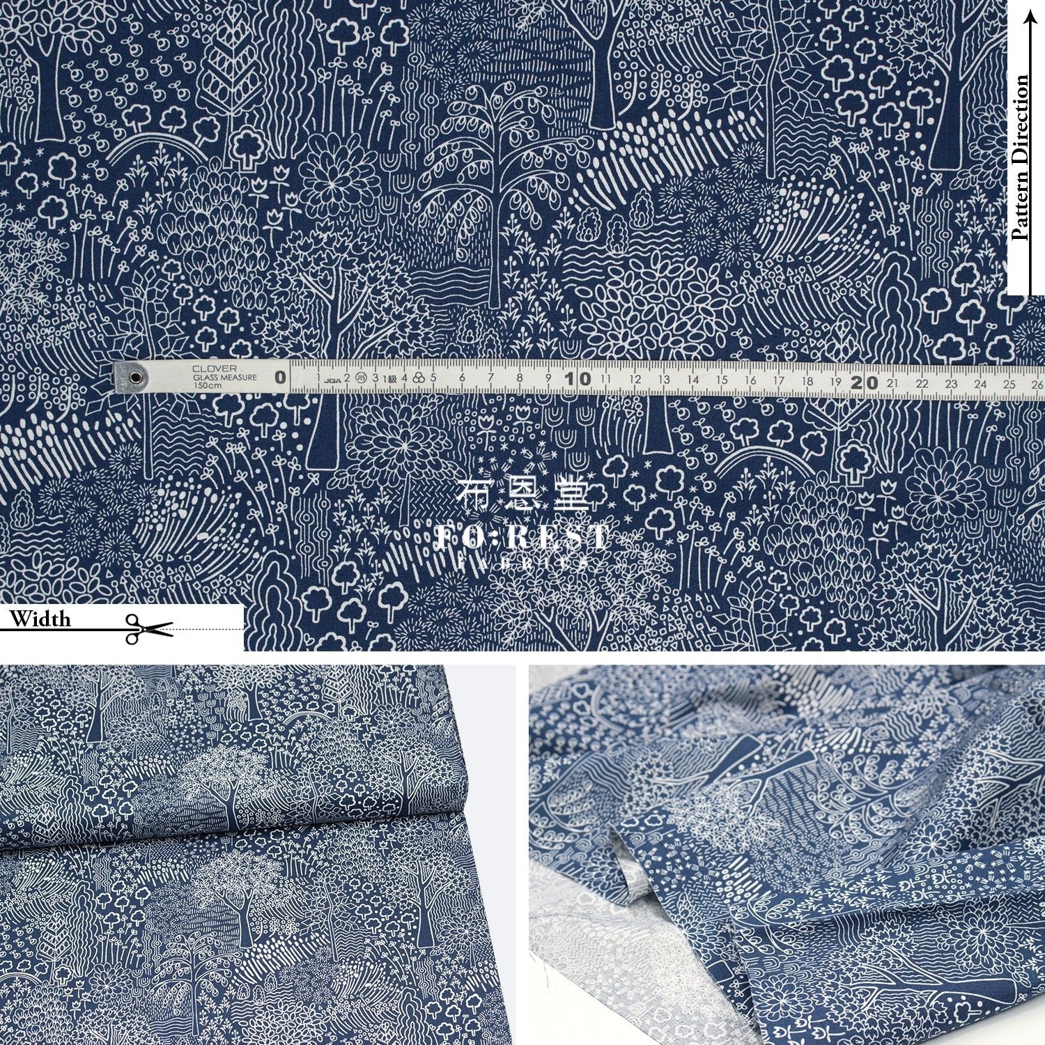 Quilting Liberty - Arboretum Shadow C - FO:REST Fabric 布恩堂Liberty fabrictana lawnjapanese fabricykk zipper