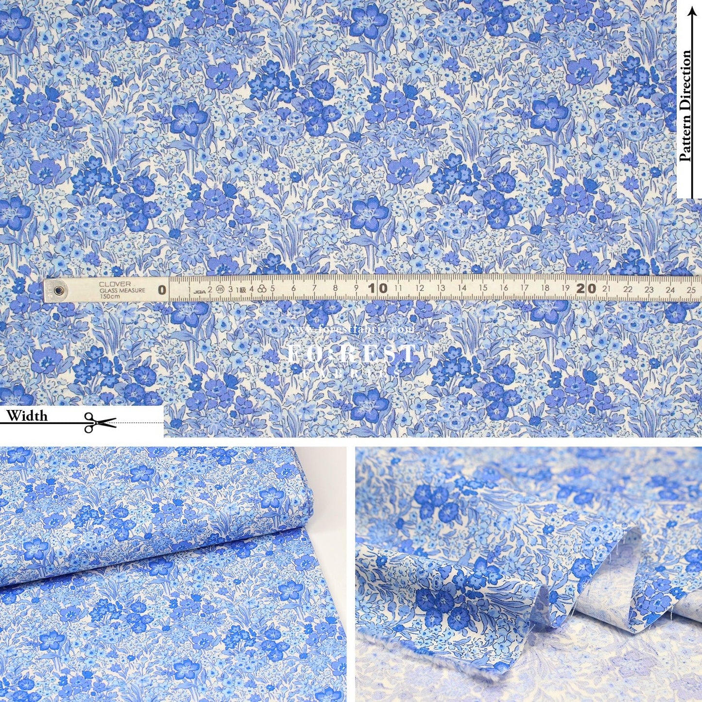 Quilting Liberty - Blooming Flowerbed fabric A - FO:REST Fabric 布恩堂Liberty fabrictana lawnjapanese fabricykk zipper