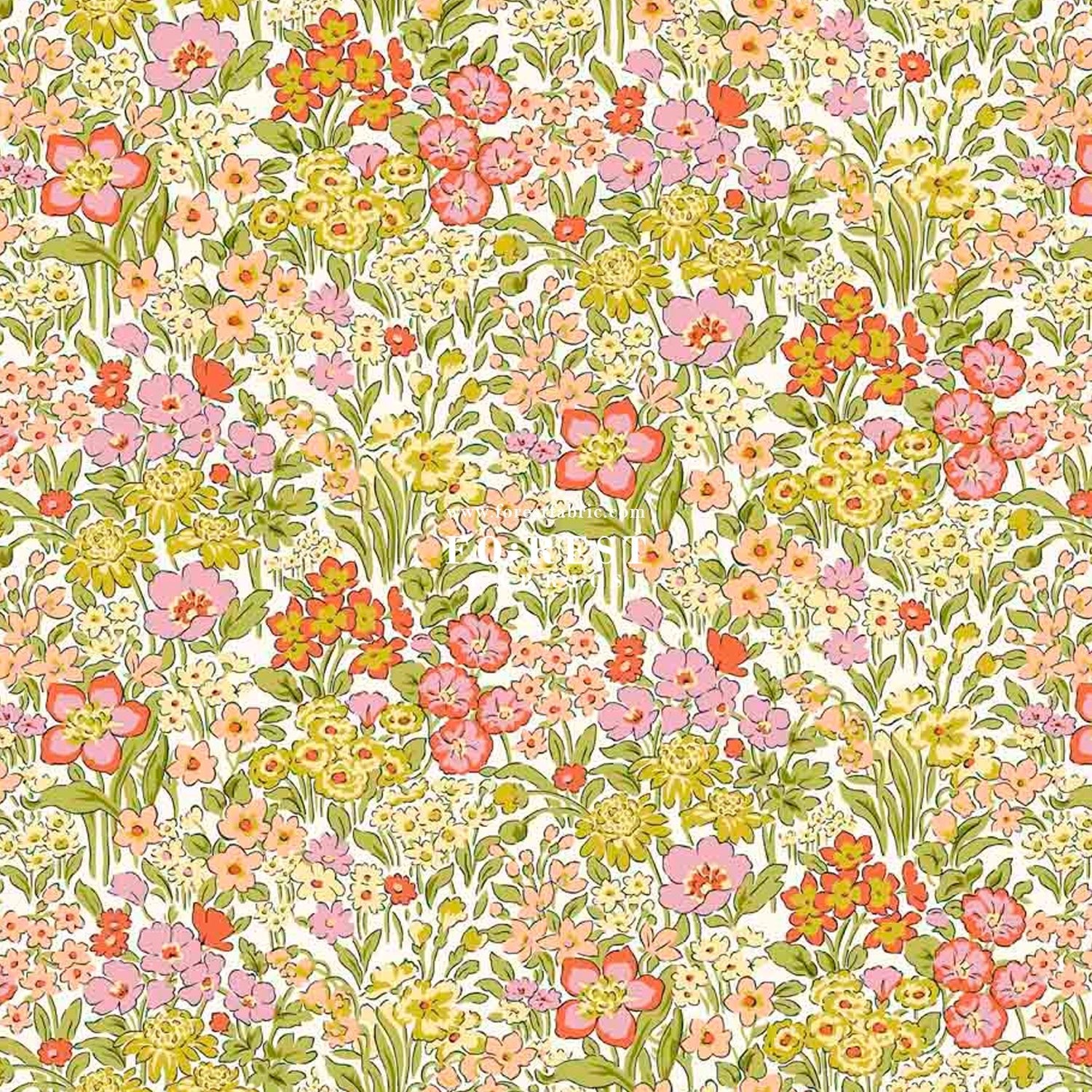 Quilting Liberty - Blooming Flowerbed fabric B - FO:REST Fabric 布恩堂Liberty fabrictana lawnjapanese fabricykk zipper
