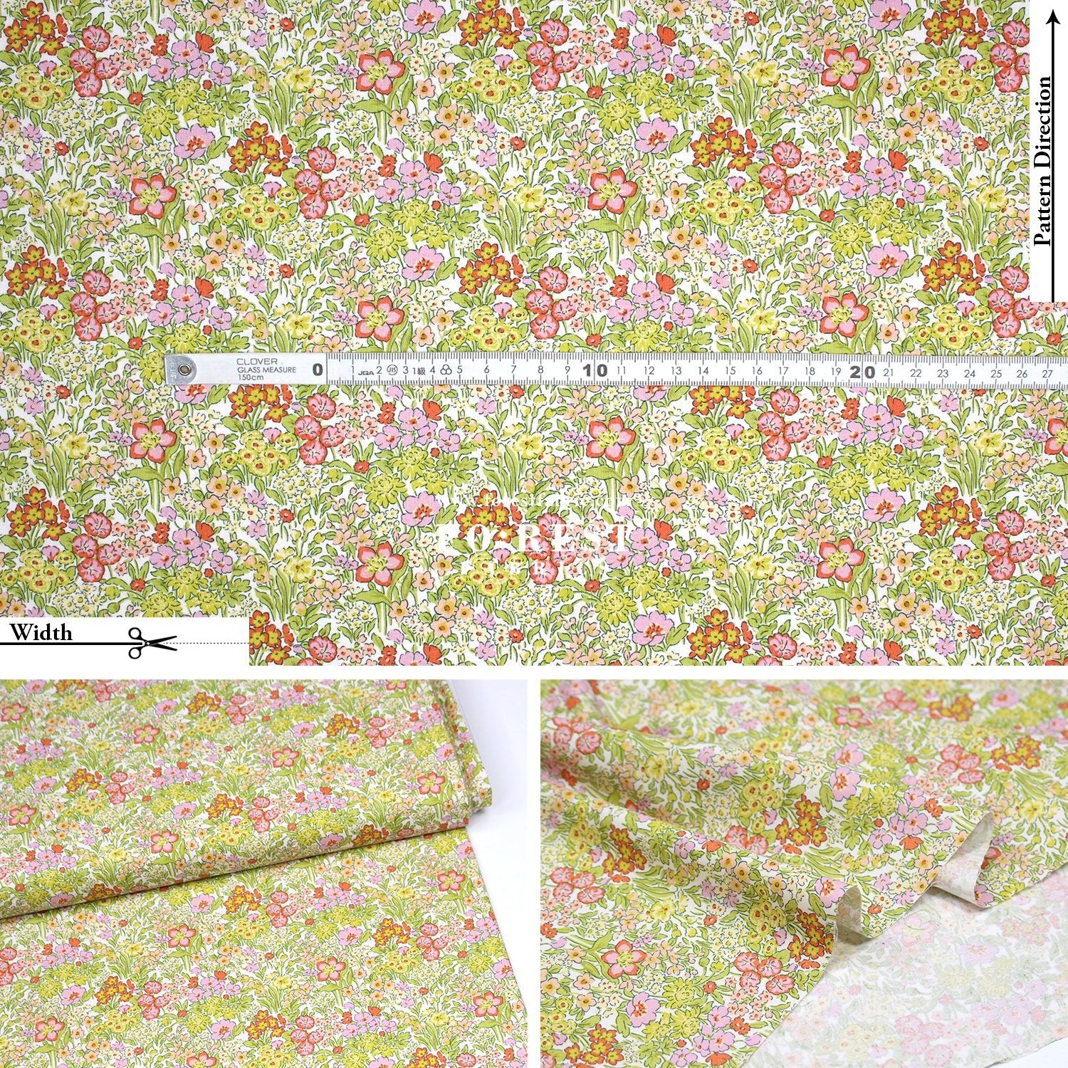 Quilting Liberty - Blooming Flowerbed fabric B - FO:REST Fabric 布恩堂Liberty fabrictana lawnjapanese fabricykk zipper