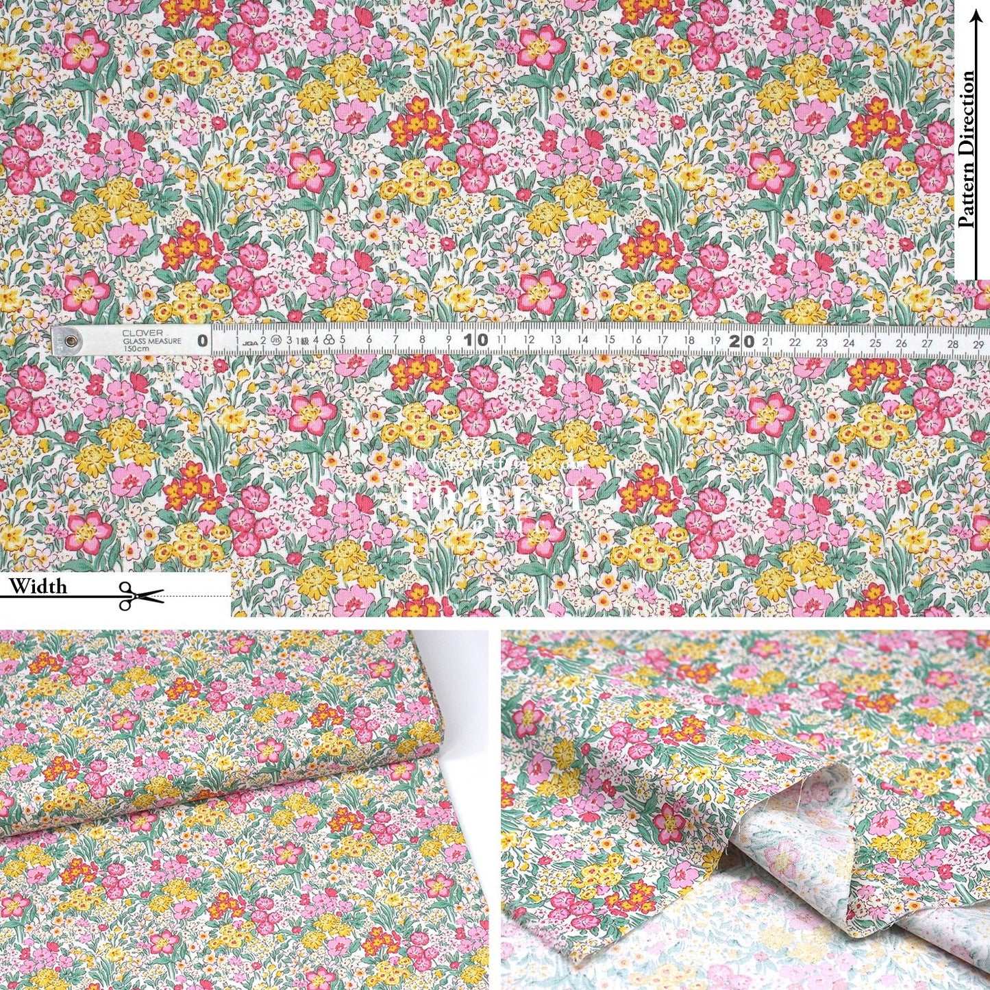 Quilting Liberty - Blooming Flowerbed fabric C - FO:REST Fabric 布恩堂Liberty fabrictana lawnjapanese fabricykk zipper