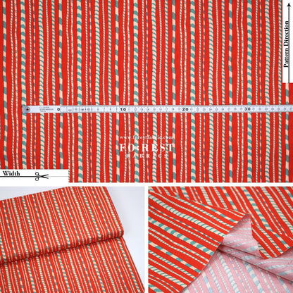 Quilting Liberty - Candy Cane Stripe fabric A - FO:REST Fabric 布恩堂Liberty fabrictana lawnjapanese fabricykk zipper