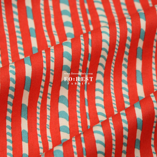 Quilting Liberty - Candy Cane Stripe fabric A - FO:REST Fabric 布恩堂Liberty fabrictana lawnjapanese fabricykk zipper