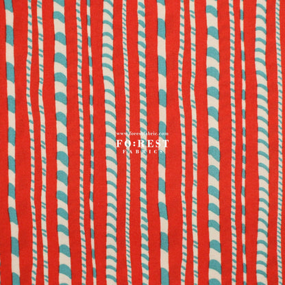 Quilting Liberty - Candy Cane Stripe fabric A - FO:REST Fabric 布恩堂Liberty fabrictana lawnjapanese fabricykk zipper