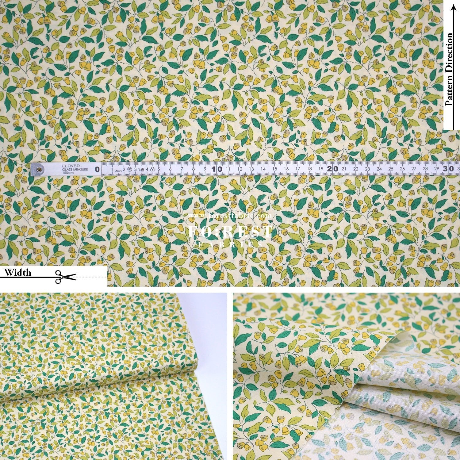Quilting Liberty - Chiming Bells fabric A - FO:REST Fabric 布恩堂Liberty fabrictana lawnjapanese fabricykk zipper