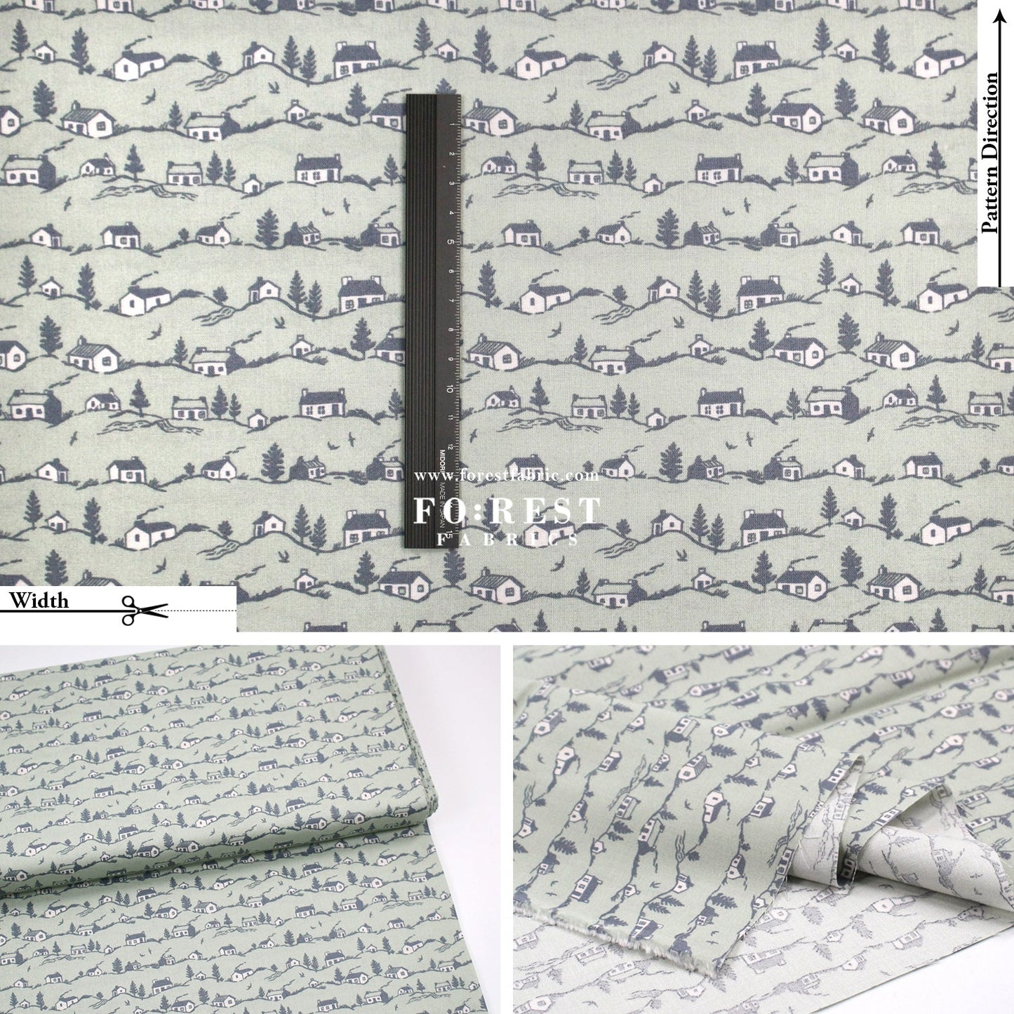 Quilting Liberty - Coastal Cottages A - FO:REST Fabric 布恩堂Liberty fabrictana lawnjapanese fabricykk zipper