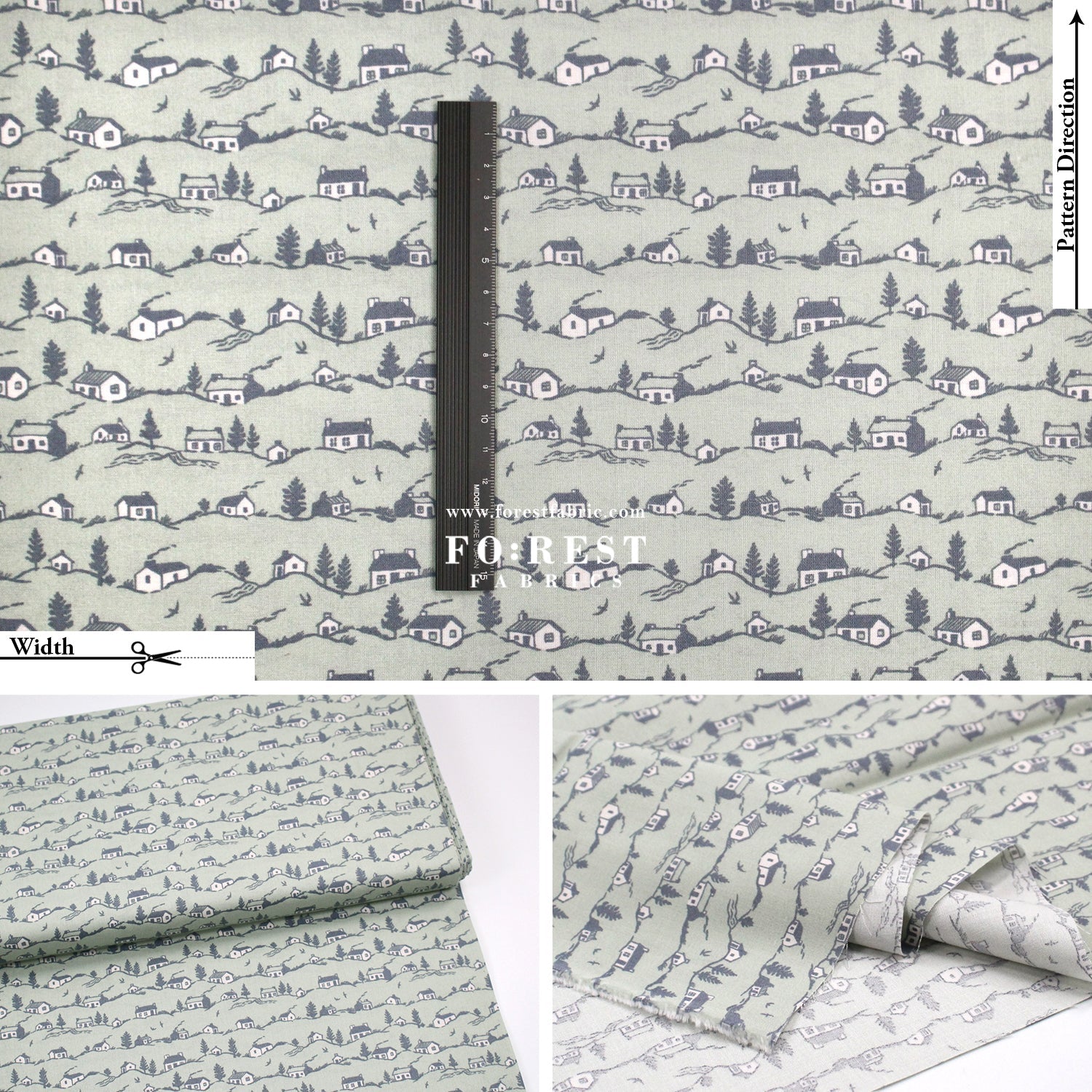 Quilting Liberty - Coastal Cottages A - FO:REST Fabric 布恩堂Liberty fabrictana lawnjapanese fabricykk zipper