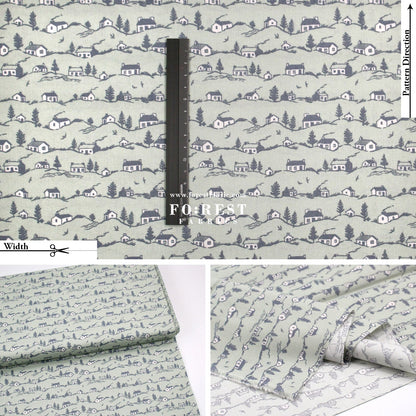 Quilting Liberty - Coastal Cottages A - FO:REST Fabric 布恩堂Liberty fabrictana lawnjapanese fabricykk zipper