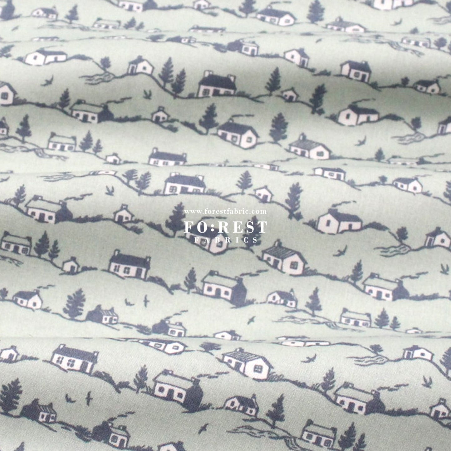 Quilting Liberty - Coastal Cottages A - FO:REST Fabric 布恩堂Liberty fabrictana lawnjapanese fabricykk zipper