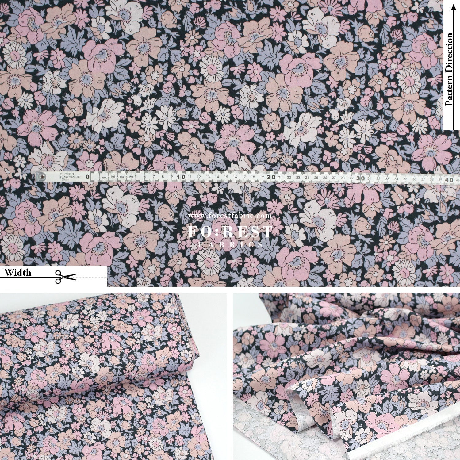 Quilting Liberty - Cosmos Park 275cm Wide Width fabric - FO:REST Fabric 布恩堂Liberty fabrictana lawnjapanese fabricykk zipper