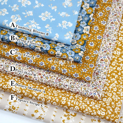 Quilting Liberty - Denim Florals 1 fabric - FO:REST Fabric 布恩堂Liberty fabrictana lawnjapanese fabricykk zipper
