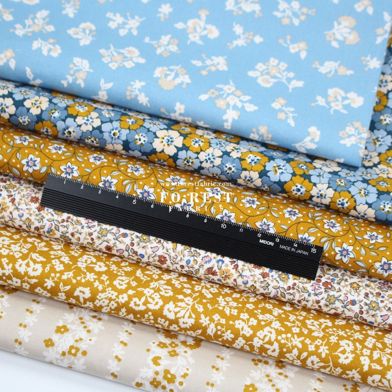 Quilting Liberty - Denim Florals 1 fabric - FO:REST Fabric 布恩堂Liberty fabrictana lawnjapanese fabricykk zipper