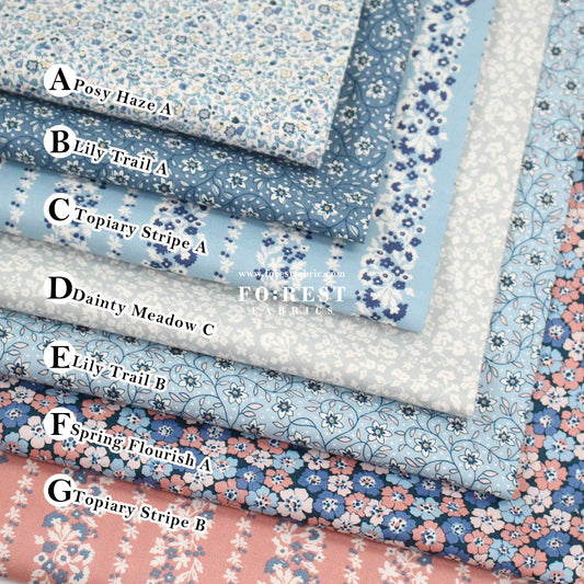 Quilting Liberty - Denim Florals 2 fabric - FO:REST Fabric 布恩堂Liberty fabrictana lawnjapanese fabricykk zipper