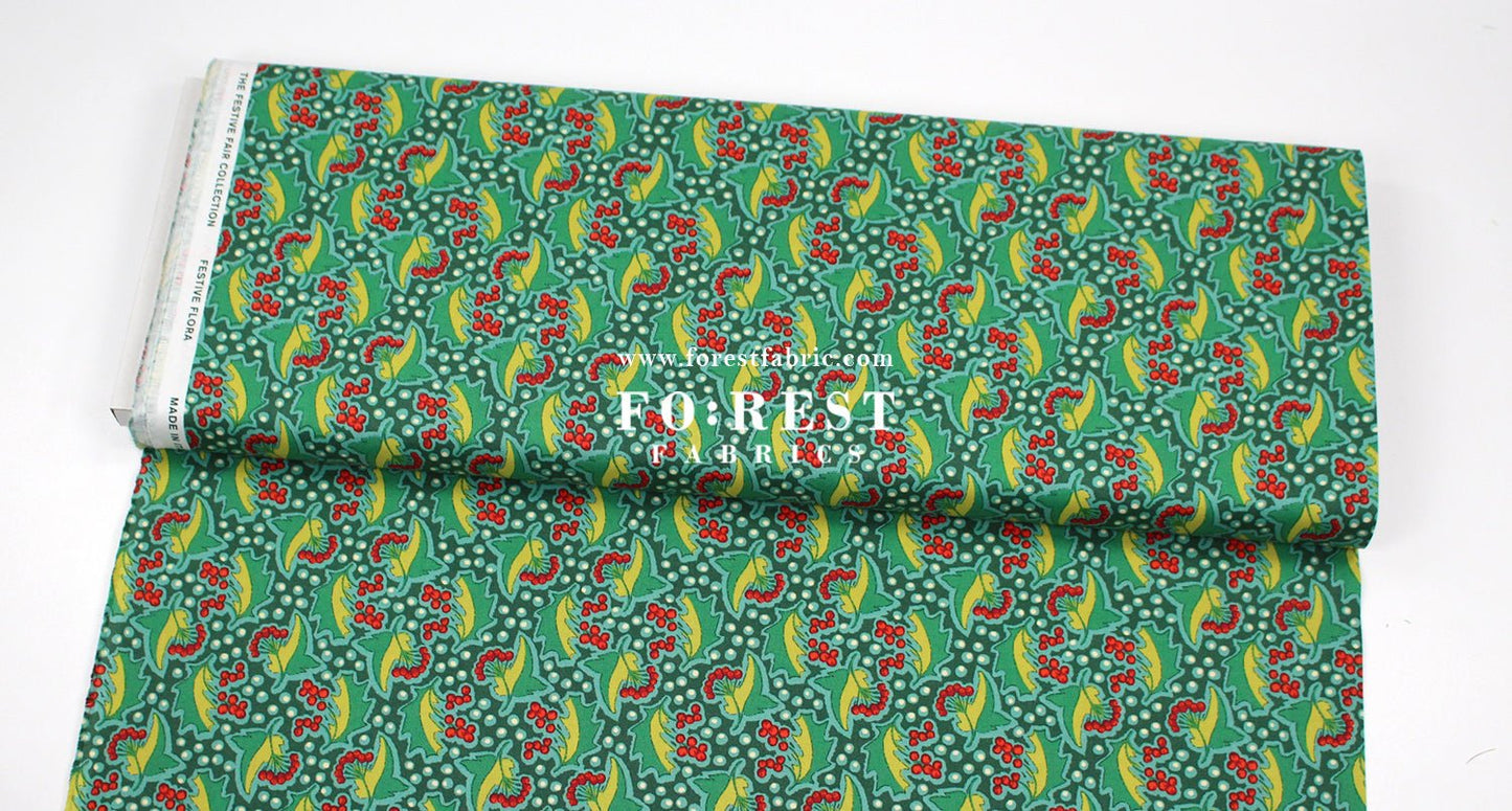 Quilting Liberty - Festive Flora fabric B - FO:REST Fabric 布恩堂Liberty fabrictana lawnjapanese fabricykk zipper