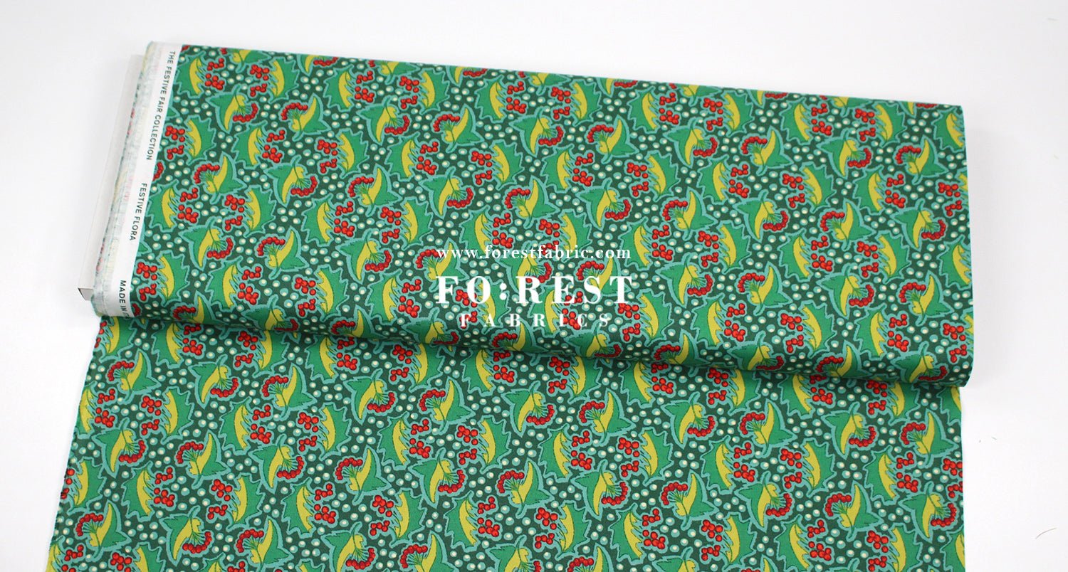 Quilting Liberty - Festive Flora fabric B - FO:REST Fabric 布恩堂Liberty fabrictana lawnjapanese fabricykk zipper
