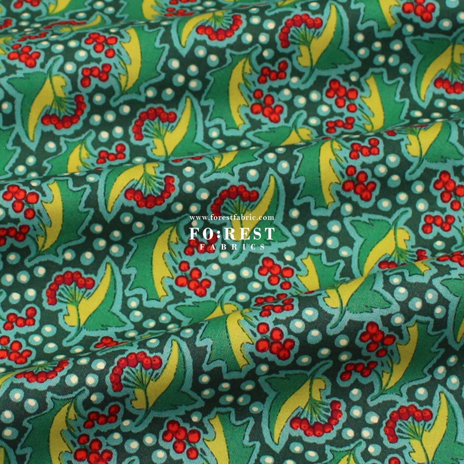 Quilting Liberty - Festive Flora fabric B - FO:REST Fabric 布恩堂Liberty fabrictana lawnjapanese fabricykk zipper