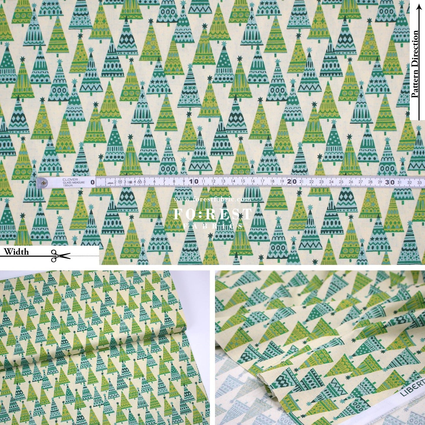 Quilting Liberty - Frosty Forest fabric A - FO:REST Fabric 布恩堂Liberty fabrictana lawnjapanese fabricykk zipper