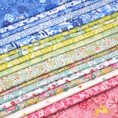 Quilting Liberty Garden Party fabric SET - FO:REST Fabric 布恩堂Liberty fabrictana lawnjapanese fabricykk zipper