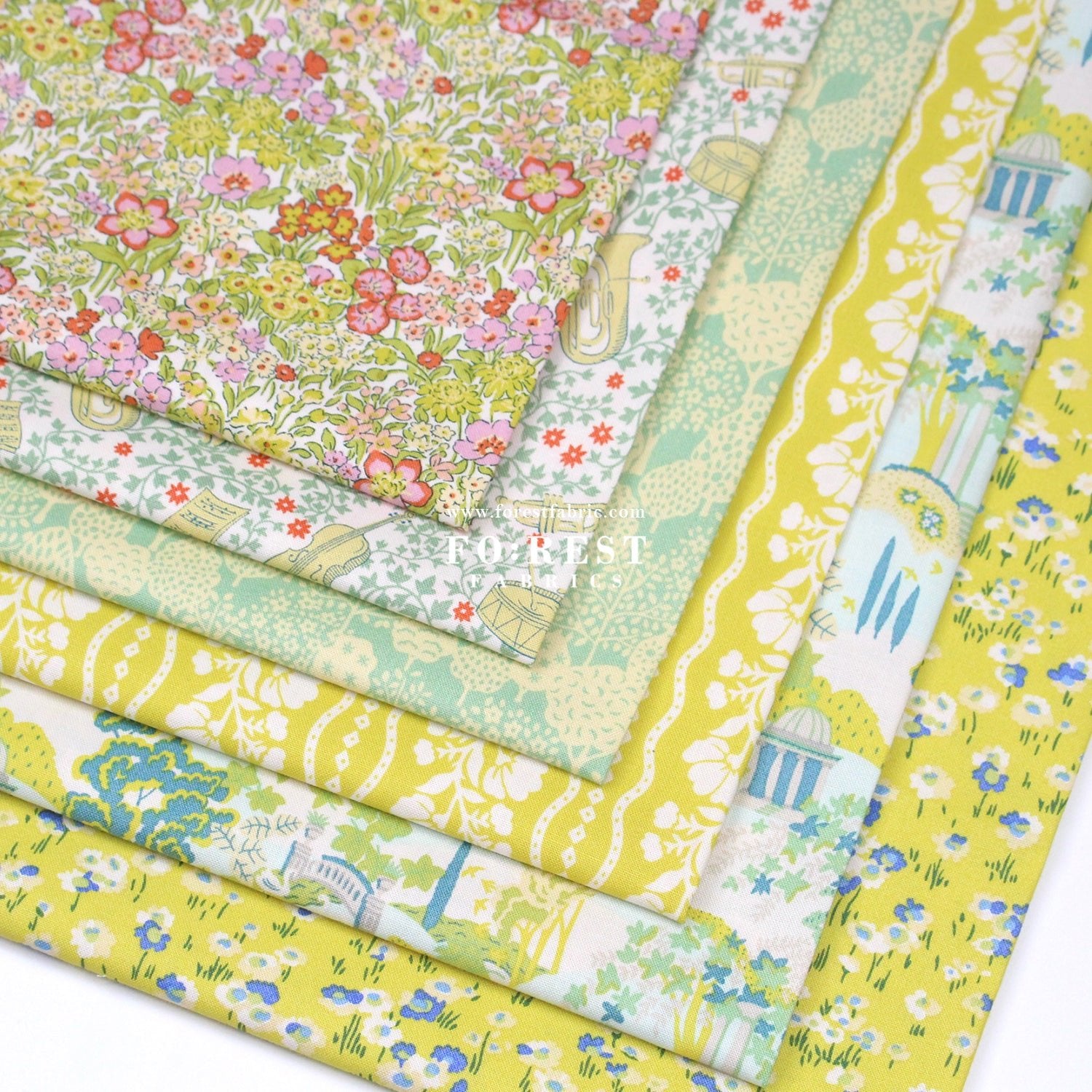 Quilting Liberty Garden Party fabric SET - FO:REST Fabric 布恩堂Liberty fabrictana lawnjapanese fabricykk zipper