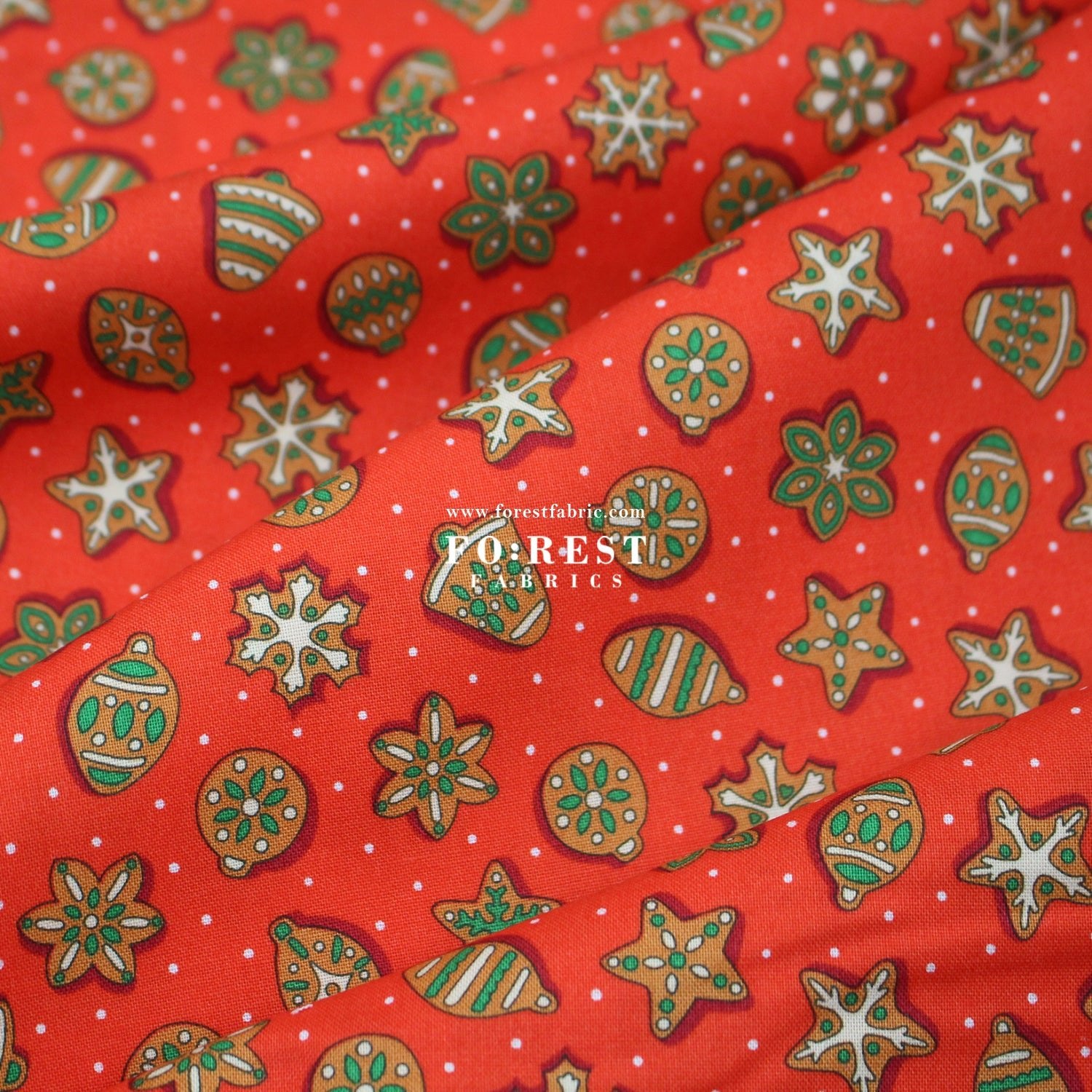 Quilting Liberty - Gingerbread Delight fabric B - FO:REST Fabric 布恩堂Liberty fabrictana lawnjapanese fabricykk zipper