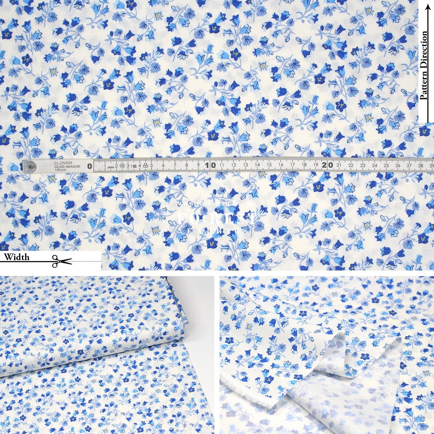 Quilting Liberty - Harebell Charm fabric A - FO:REST Fabric 布恩堂Liberty fabrictana lawnjapanese fabricykk zipper