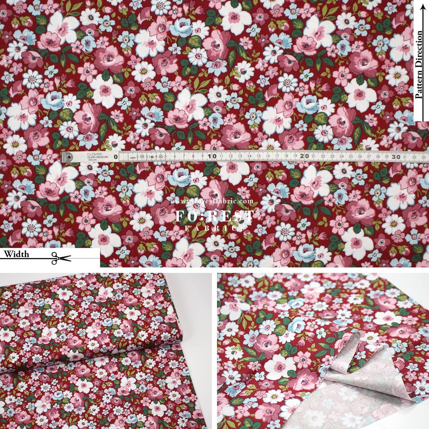 Quilting Liberty - Hedgerow Bloom A - FO:REST Fabric 布恩堂Liberty fabrictana lawnjapanese fabricykk zipper