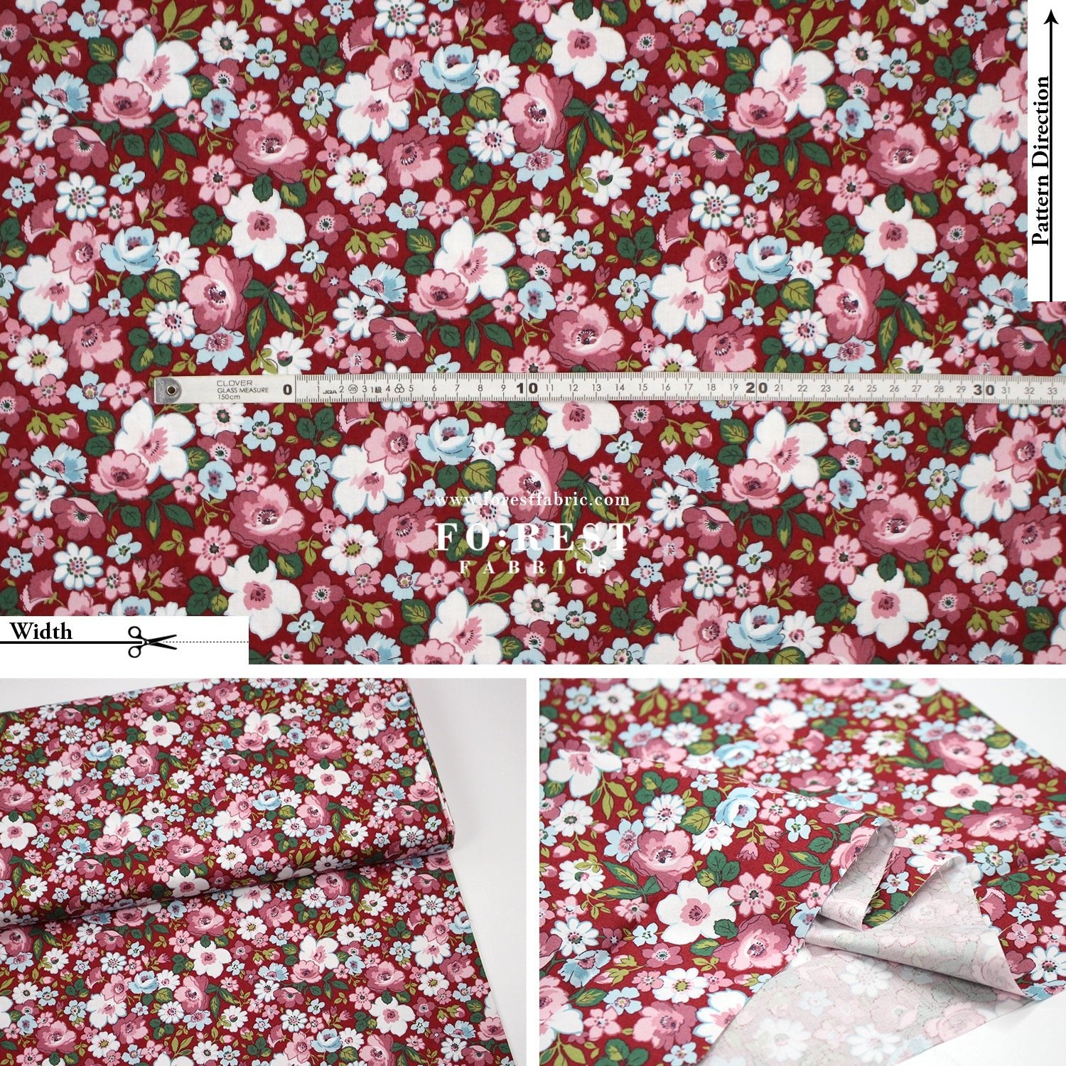 Quilting Liberty - Hedgerow Bloom A - FO:REST Fabric 布恩堂Liberty fabrictana lawnjapanese fabricykk zipper