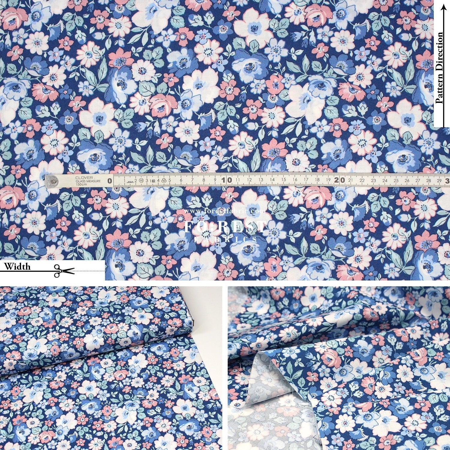 Quilting Liberty - Hedgerow Bloom fabric D - FO:REST Fabric 布恩堂Liberty fabrictana lawnjapanese fabricykk zipper