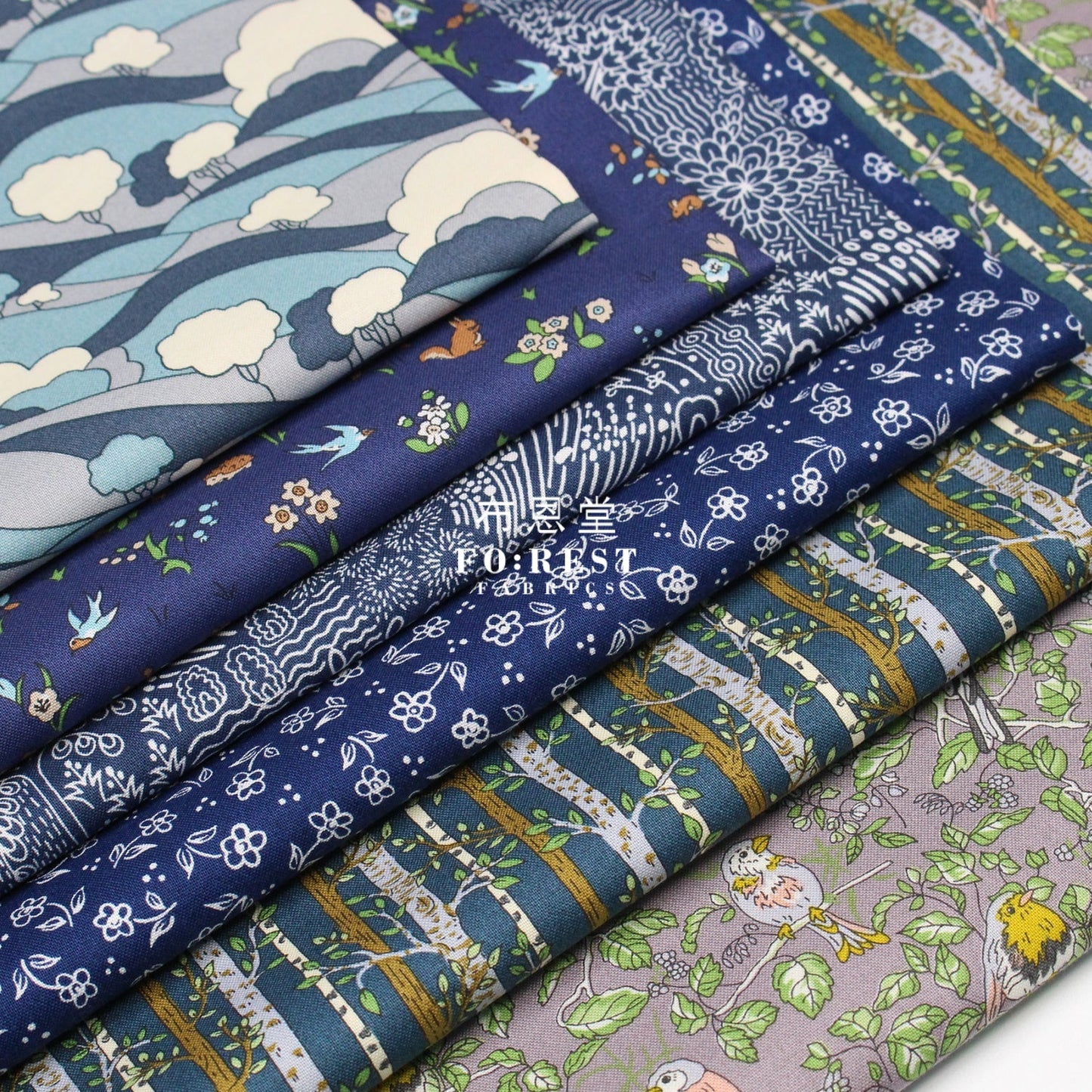 Quilting Liberty - into the woods A - FO:REST Fabric 布恩堂Liberty fabrictana lawnjapanese fabricykk zipper