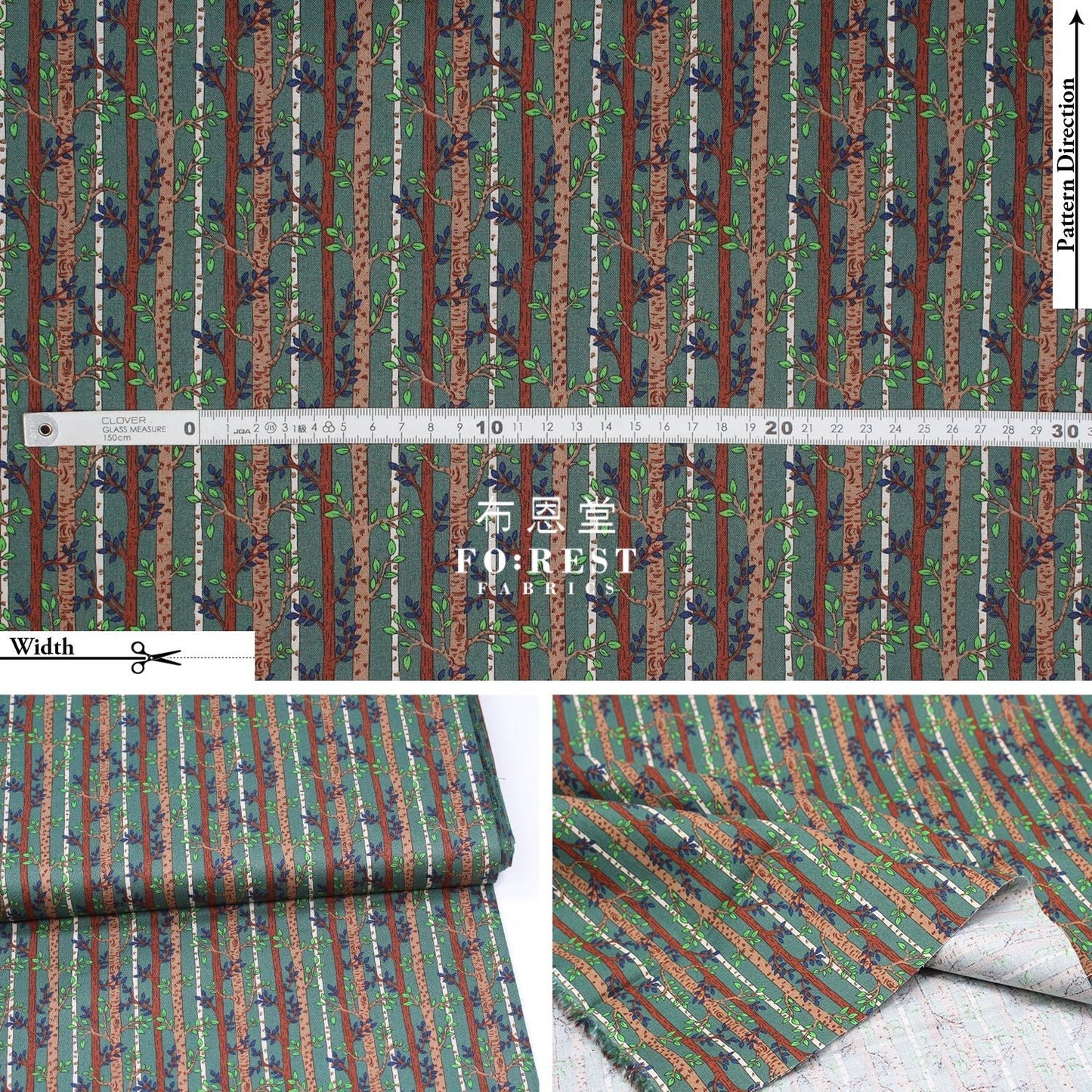 Quilting Liberty - into the woods C - FO:REST Fabric 布恩堂Liberty fabrictana lawnjapanese fabricykk zipper