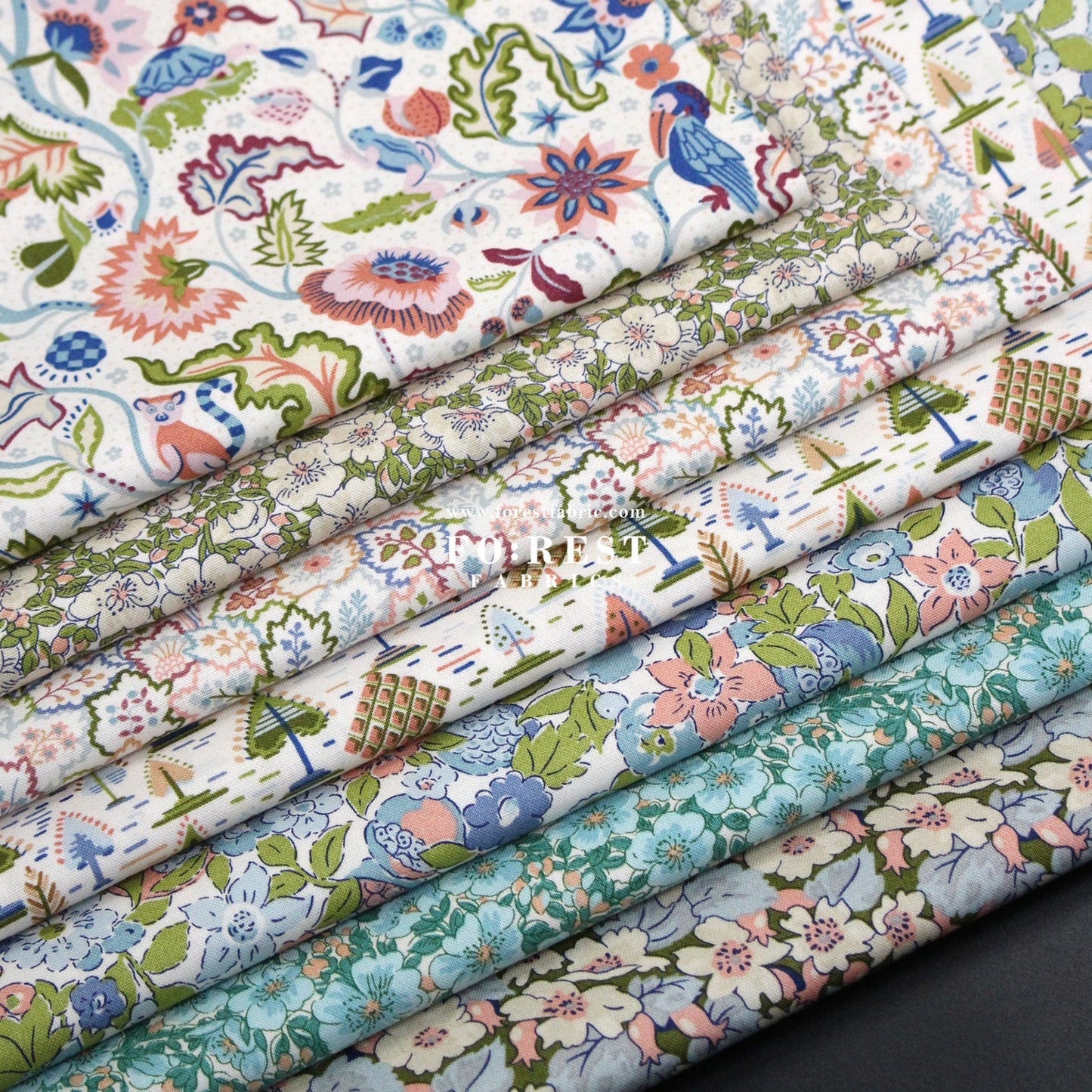 Quilting Liberty - Liberty Tree of Life Blue 1 fabric - FO:REST Fabric 布恩堂Liberty fabrictana lawnjapanese fabricykk zipper