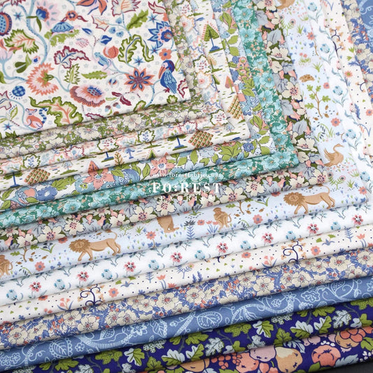Quilting Liberty Liberty Tree of Life Blue fabric SET - FO:REST Fabric 布恩堂Liberty fabrictana lawnjapanese fabricykk zipper