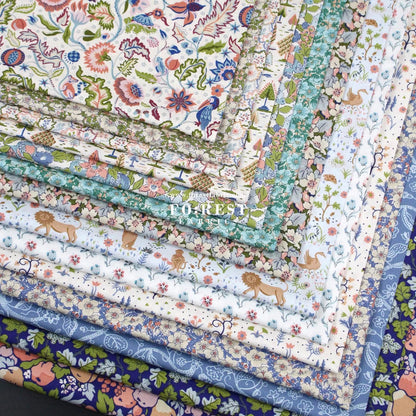 Quilting Liberty Liberty Tree of Life Blue fabric SET - FO:REST Fabric 布恩堂Liberty fabrictana lawnjapanese fabricykk zipper