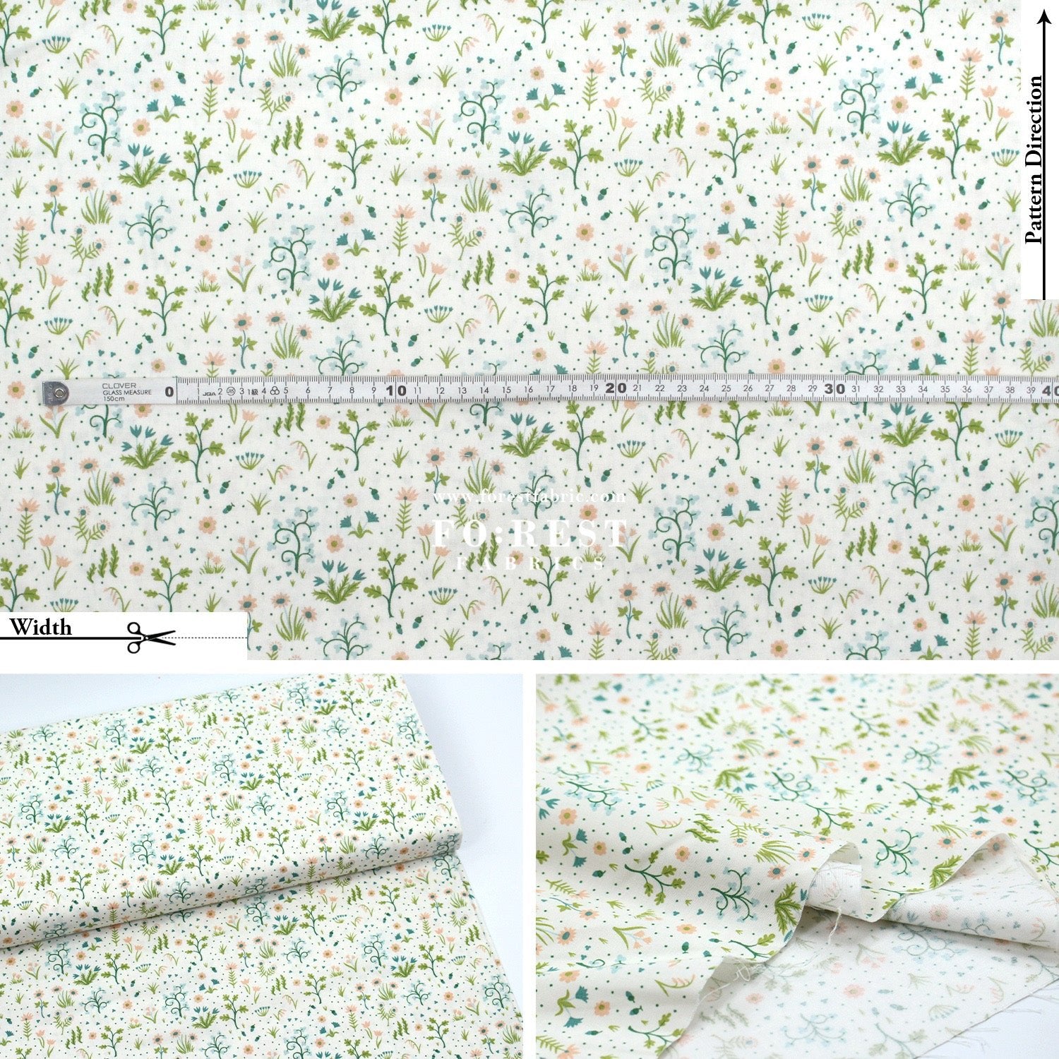 Quilting Liberty - Liberty Tree of Life Green 1 fabric - FO:REST Fabric 布恩堂Liberty fabrictana lawnjapanese fabricykk zipper