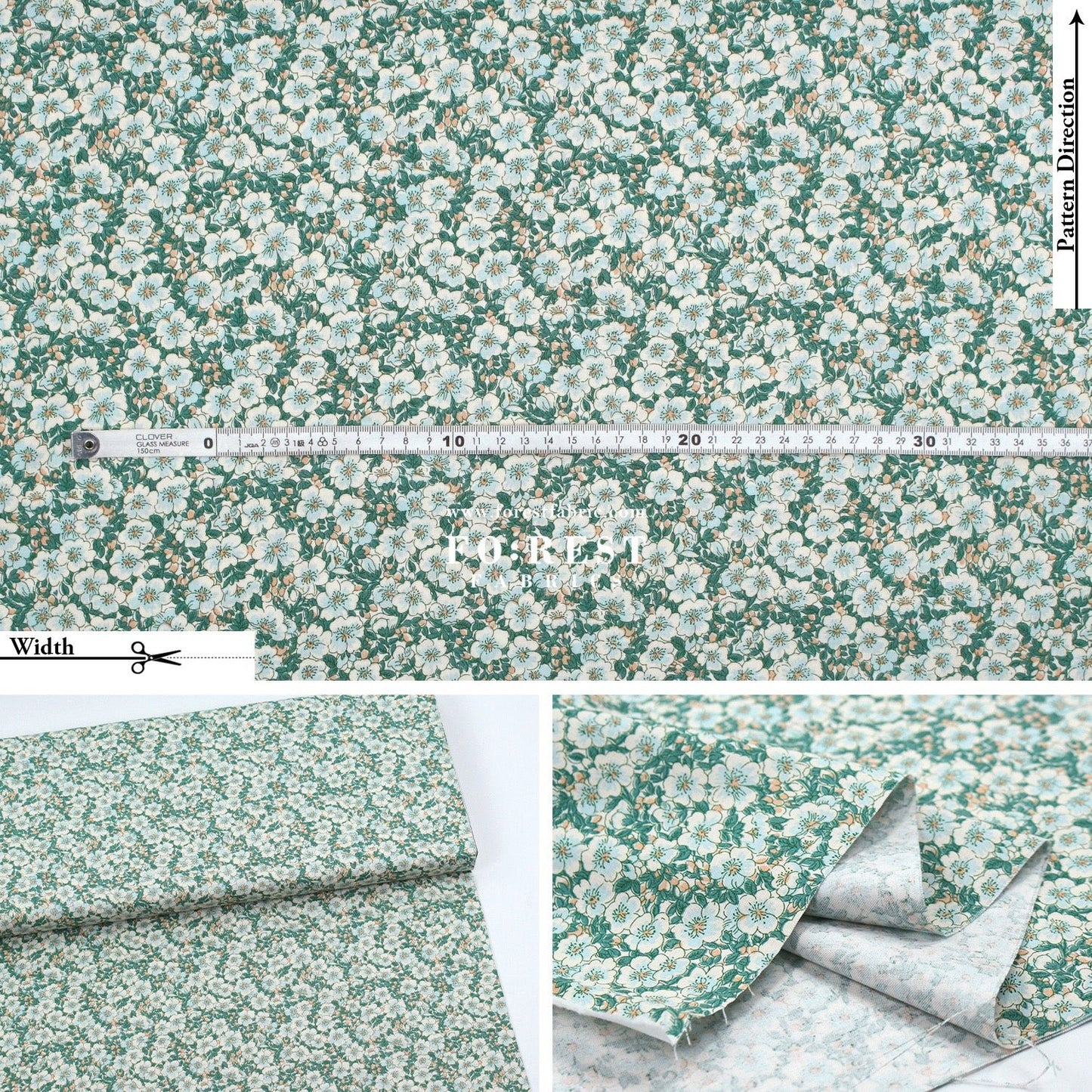 Quilting Liberty - Liberty Tree of Life Green 1 fabric - FO:REST Fabric 布恩堂Liberty fabrictana lawnjapanese fabricykk zipper