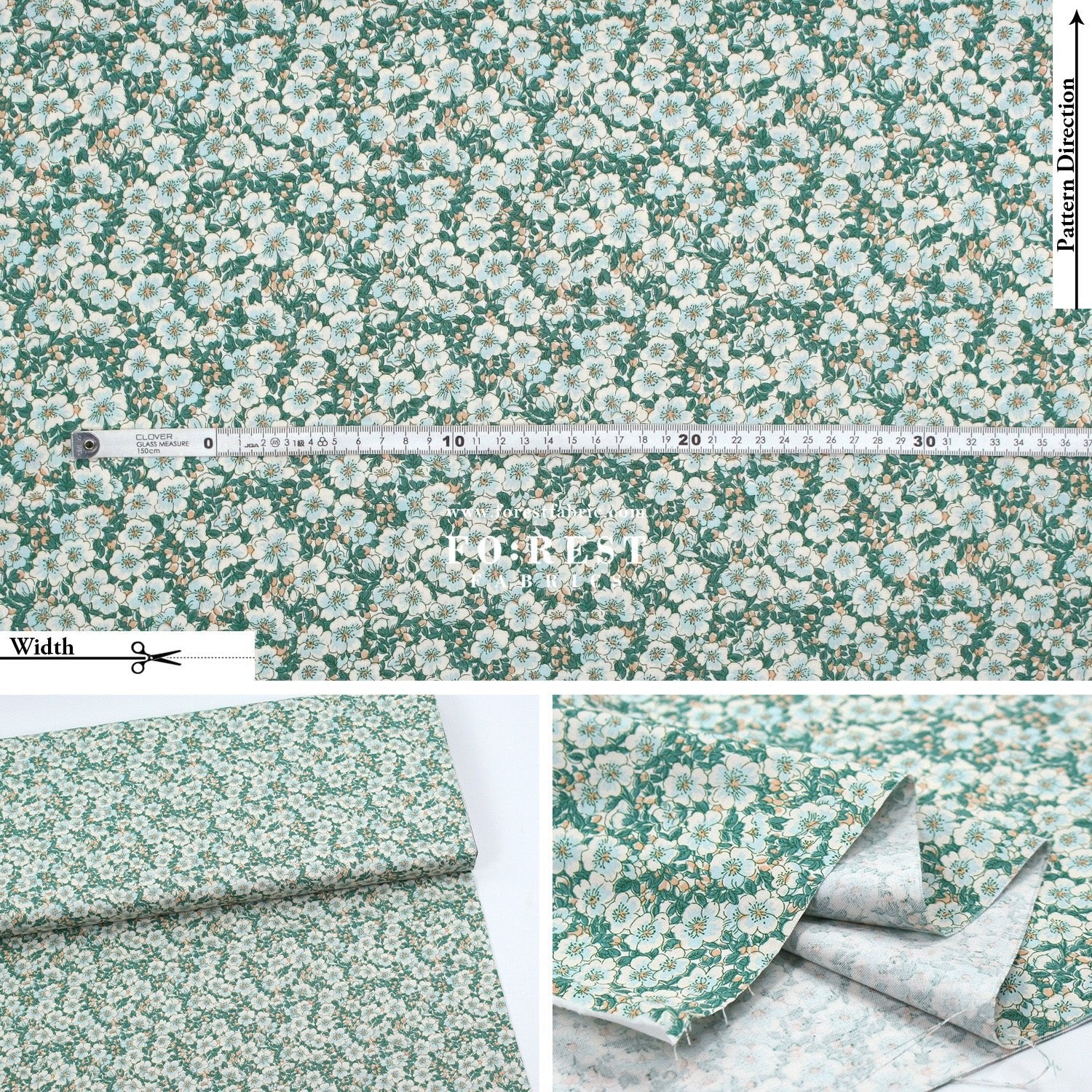 Quilting Liberty - Liberty Tree of Life Green 1 fabric - FO:REST Fabric 布恩堂Liberty fabrictana lawnjapanese fabricykk zipper