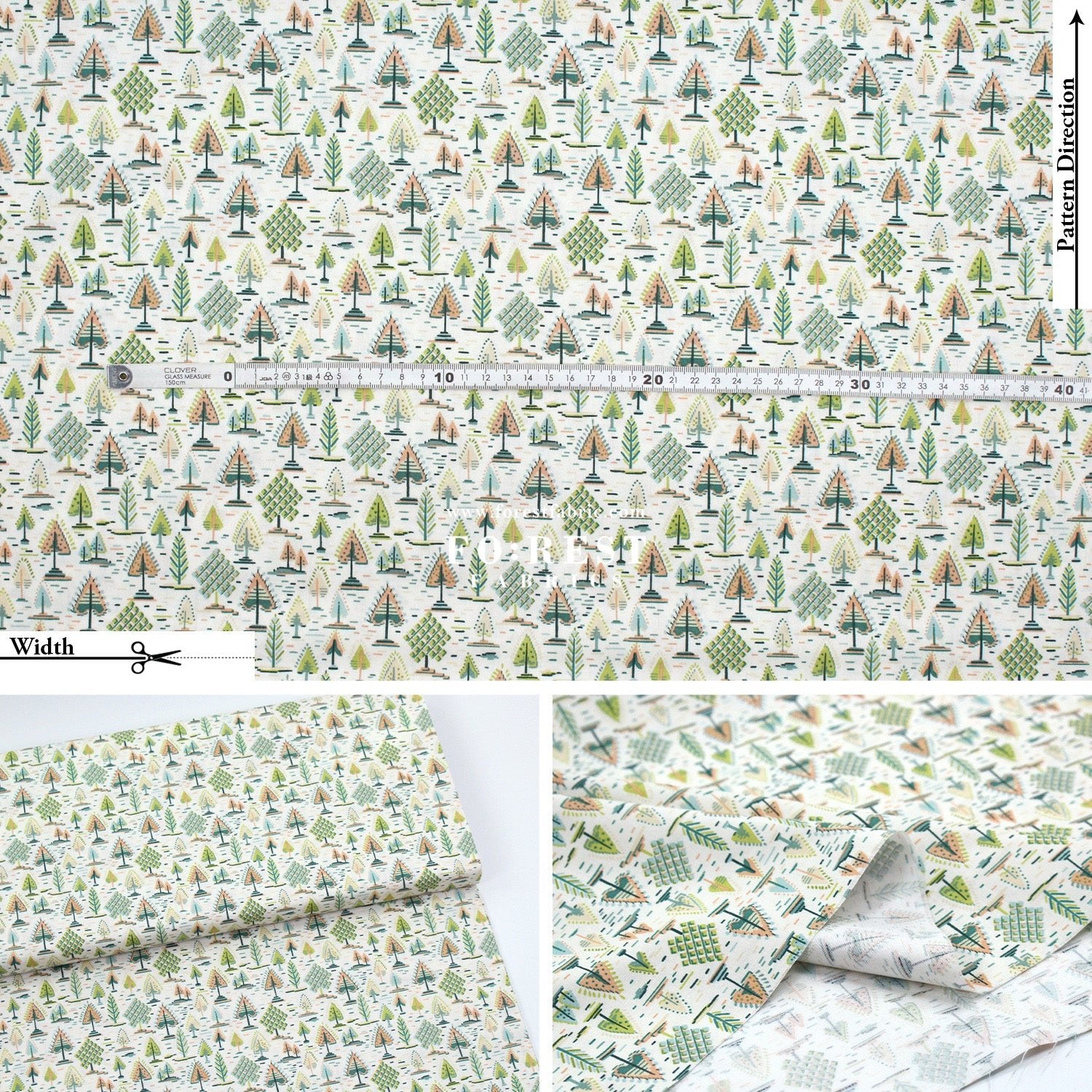 Quilting Liberty - Liberty Tree of Life Green 1 fabric - FO:REST Fabric 布恩堂Liberty fabrictana lawnjapanese fabricykk zipper