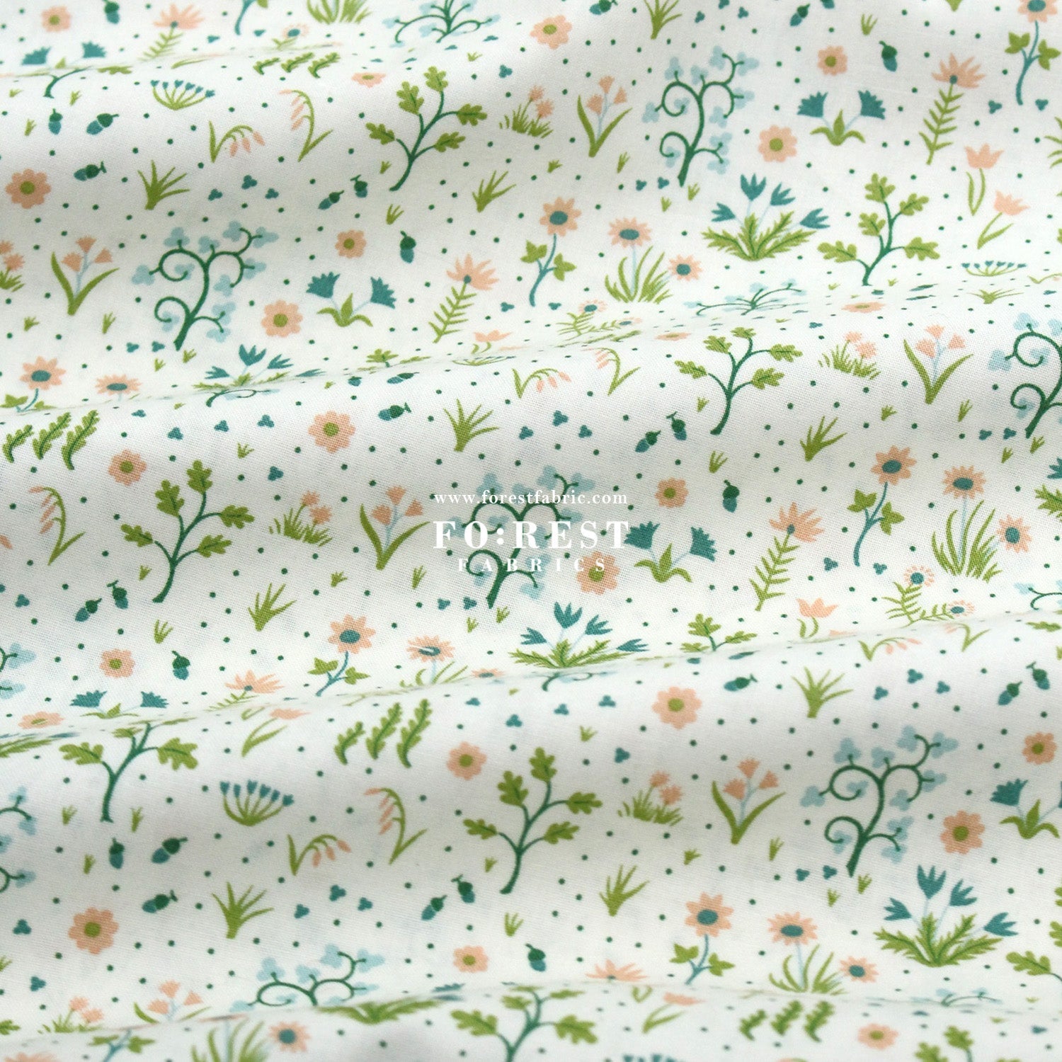 Quilting Liberty - Liberty Tree of Life Green 1 fabric - FO:REST Fabric 布恩堂Liberty fabrictana lawnjapanese fabricykk zipper