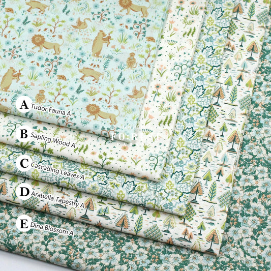 Quilting Liberty - Liberty Tree of Life Green 1 fabric - FO:REST Fabric 布恩堂Liberty fabrictana lawnjapanese fabricykk zipper